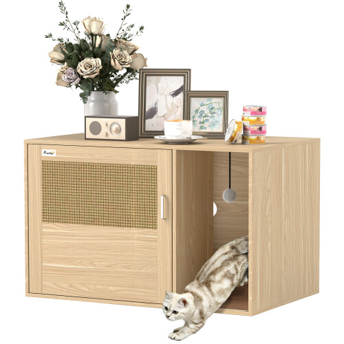 PawHut Mueble Arenero Marrón 80 x 50 x 50 cm
