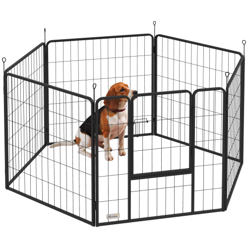 PawHut Parque para Perro Negro 160 x 80 x 80 cm
