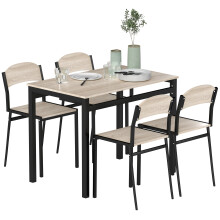 Conjunto de Comedor Negro 100 x 63 x 76.5 cm