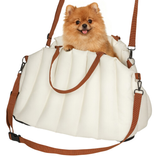 PawHut Asiento Coche Perro Beige 50 x 30 x 31 cm