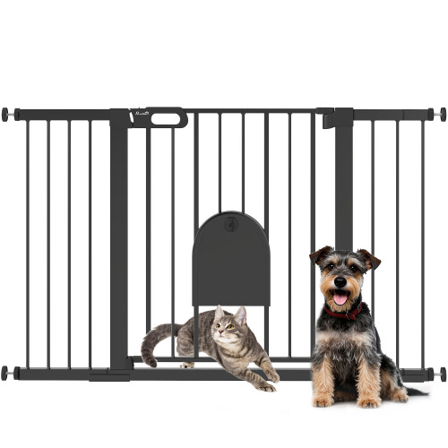 PawHut Barrera de Seguridad Negro 131 x 2 x 76 cm
