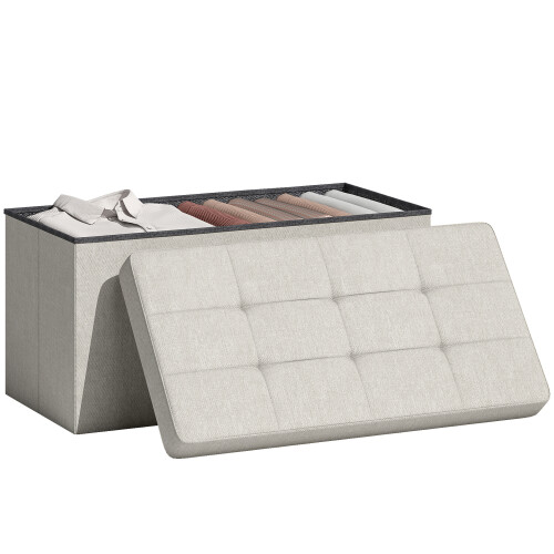 Homcom Banco de Almacenaje Beige 76 x 38 x 38 cm