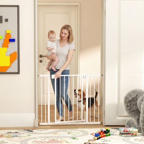 PawHut Barrera de Seguridad Blanco 102 x 3 x 76 cm 1
