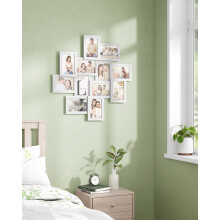 Collage Photo Frame - Glass - Cloud White - 12 Openings for 4x6 Photos