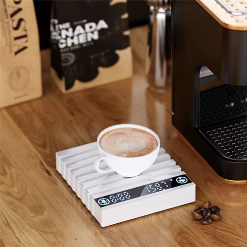 Precision 2kg/0.1g Electronic Coffee Scale with Waterproof Pad, USB Charging, LED Display & Timer for Home Use
