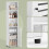 Tall Bathroom Storage Cabinet - Engineered Wood - Rustic Brown - 3 Open Compartments, 2 Adjustable Shelves 4