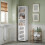 Tall Bathroom Storage Cabinet - Engineered Wood - Rustic Brown - 3 Open Compartments, 2 Adjustable Shelves 2