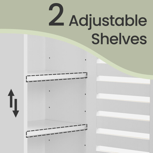 Tall Bathroom Storage Cabinet - Engineered Wood - Rustic Brown - 3 Open Compartments, 2 Adjustable Shelves 2