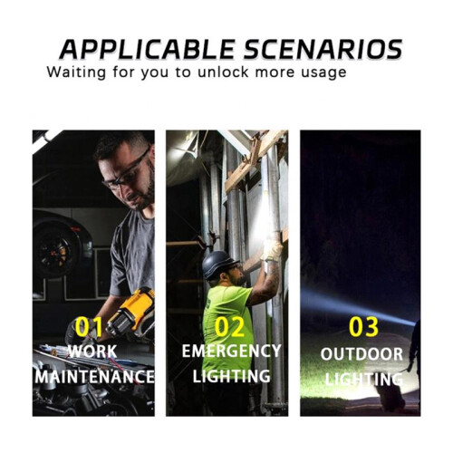 Rechargeable Magnetic Work Light, COB LED Work Lamp with 360 Gooseneck, Hook Flashlight, 5Modes, USB C