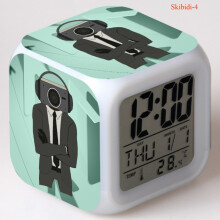 Skibidi Toilet Clock 7-Color LED Night Light (D)