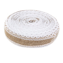 Eease10M Hessian Jute Kanten Lint voor DIY Knutselprojecten, Huis- en Bruiloftsdecoratie