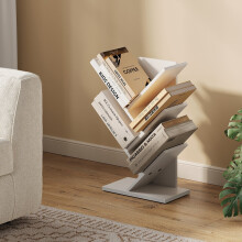 5-Tier Bookshelf - Wood - Cloud White - Space-Saving Corner Design