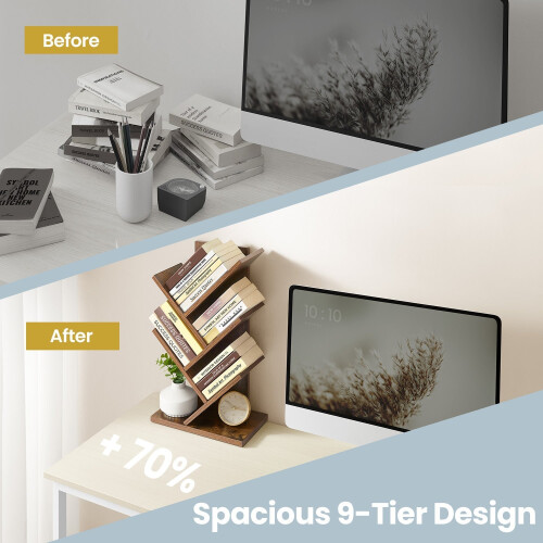 5-Tier Bookshelf - Wood - Cloud White - Space-Saving Corner Design 2