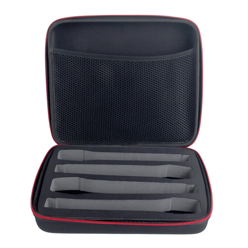 Draagbare opbergtas voor microfoon, 4-vaks microfoonorganizer, schokbestendig