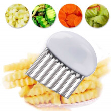 Wellenschneider, Edelstahl-Zerkleinerer für Kartoffeln, Karotten, Gemüsechips, Pommes frites, Küchenhelfer, Lunchbox-Zubehör für Kinder