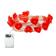 Guirlande lumineuse LED rose rouge « Love », fil de cuivre – Idéale pour mariage, Saint-Valentin, décoration intérieure – Offre spéciale