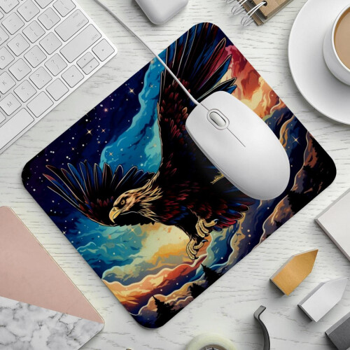 Πολύχρωμο Mouse Pad Cloud Eagle 8,3'' x 9,8'', Αντιολισθητική Βάση από Λαστιχένιο, Τετράγωνο 1