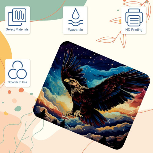 Πολύχρωμο Mouse Pad Cloud Eagle 8,3'' x 9,8'', Αντιολισθητική Βάση από Λαστιχένιο, Τετράγωνο 2
