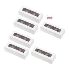 25 Pieces Macaron Boxes with Clear Display Window Macarons Container or Packaging Box Kit for Chocolate Desserts Cake A