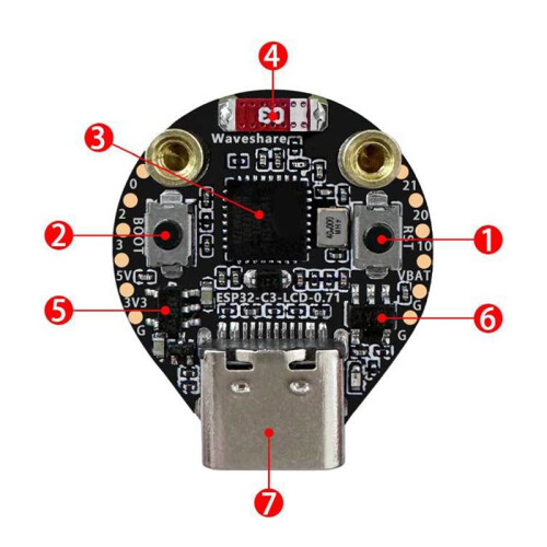 ESP32-C3 0.71 Inch LCD Display Screen Development Board 160x160 Resolution WiFi  Microcontroller Board A 1