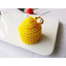 Décoration de bureau Uclet en édition limitée, bougie parfumée 3D en cire jaune pure, base ronde, bougie artisanale en nid d'abeille