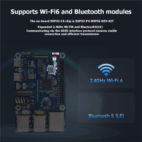Waveshare ESP32-P4 Multimedia Development Board with Onboard ESP32-P4 MCU and ESP32-C6 Supporting Wi-Fi 6/ W/Speaker 2