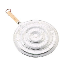 Anillo de cocina de metal de 21 cm con mango de madera, utensilios de cocina para el hogar, difusor de calor para estufa, apto para cocinas de gas,