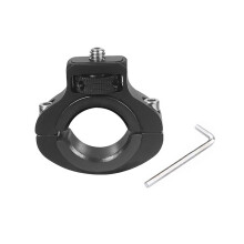 (Black)Soporte de cámara de abrazadera de bicicleta de aleación de aluminio para ciclismo motocicleta teléfono inteligente montaje de