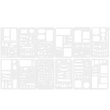 Lot de 12 Pochoirs pour Carnets, Agendas, Carnets de Scrapbooking, Dessins et Cartes de Vœux à Faire Soi-Même