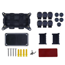IP65 Junction Box Waterproof Box Fire Prevention for WAGO 211-412/ 413/415 Connectors Black