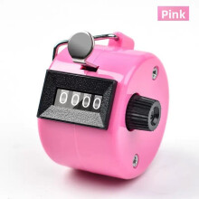 (Pink)Contador de conteo manual con clicker de números de 4 dígitos para investigación de laboratorio y uso