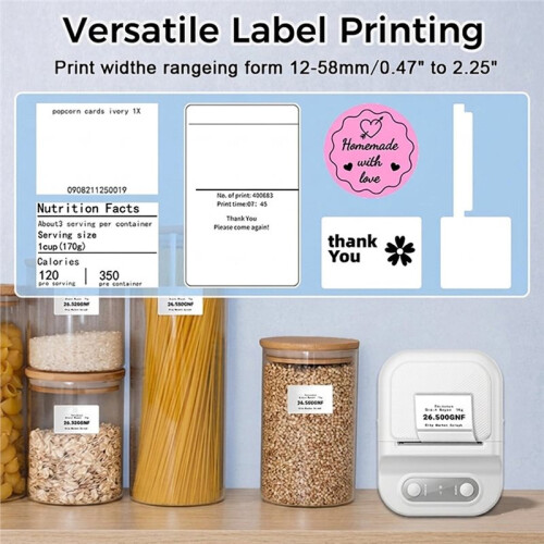 Portable Label Printer,   Thermal Barcode Printer, Thermal Barcode Printer for Takeout Receipts. 2