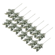 30 StüCk KüNstliche Beflockte Lamm-Ohr-GrüN-StäNgel, KüNstliche Lamm-Ohr-Zweige, Picks, Rustikales Hochzeits-HerzstüCk