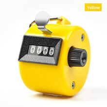 (Yellow)4 Digit Number Clicker Hand Held Tally Counter For Laboratory And Use Research