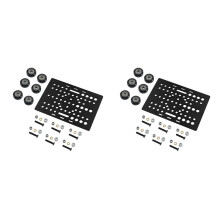 2X Ensemble de Plaques de Portique à Fente En V 20-80mm avec Kit POM à Roue En V Solide à Fente En V pour Profilés Pièce de Machine CNC Pièces