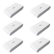 6pcs 433MHz Wireless Vibration Glass Break Detector, Adjustable Sensitivity, Compatible with Alarm Systems White
