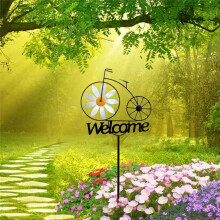 Wind Spinner Metall 3D WindmüHle Willkommensschild PfäHle HaustüR Dekor FahrradstäNder Handwerk Outdoor Hof- und GartenzubehöR