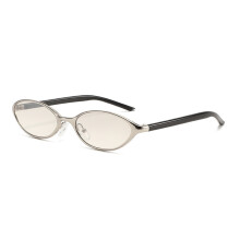(Silver Gradient White)Trendy Sun Glasses For Women Men Geometric Design Uv400 Fashion Protective