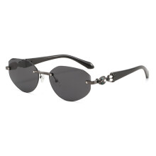(Gunmetal Gray)Modern Oval Cat Eye Spectacles With Pc Frame Uv400 Protection Ideal For Women Teens