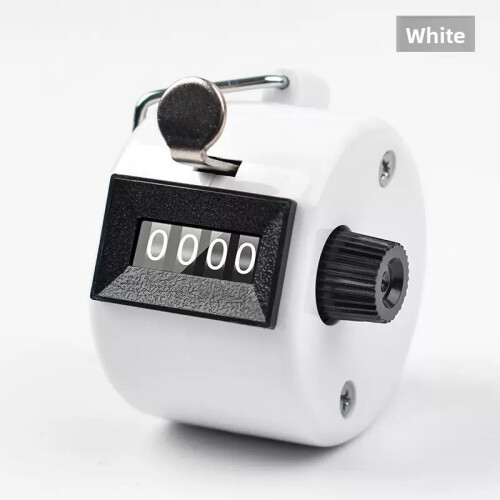 (White)Contaconteggio manuale clicker numerico 4 cifre per uso laboratorio e ricerca