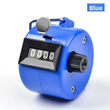 (Blue)Compteur de comptage portatif à cliquet numéro 4 chiffres pour laboratoire et recherche d'utilisation