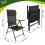 Folding Garden Chairs, Set of 2, Black, Adjustable 1