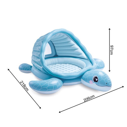Inflatable Turtle Pool with Roof - 218 x 206 x 97 cm 2