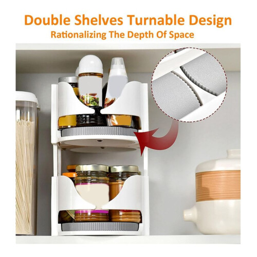 Combinable Lazy Turntable Organizer, DIY 360 Rotate Fridge Organization & Storage,Rotating Shelves for Kitchen 2