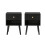 Nightstands Set of 2 - Solid Wood - Ebony Black - Storage Drawer and Open Shelf 1
