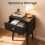 Nightstands Set of 2 - Solid Wood - Ebony Black - Storage Drawer and Open Shelf 6