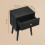Nightstands Set of 2 - Solid Wood - Ebony Black - Storage Drawer and Open Shelf 3