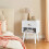 Bedside Table - Solid Wood - Ebony Black - Storage Drawer and Open Shelf 1