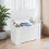 Entryway Storage Cabinet - MDF - White - Multi-functional Shoe Bench and Toy Box 1
