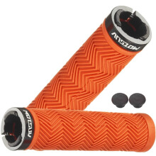 MOTSUV Bicycle Handlebar Grips Rubber Soft Mountain Bike Grips Dustproof Handlebar Protect Cover Bicycle Grips Orange
